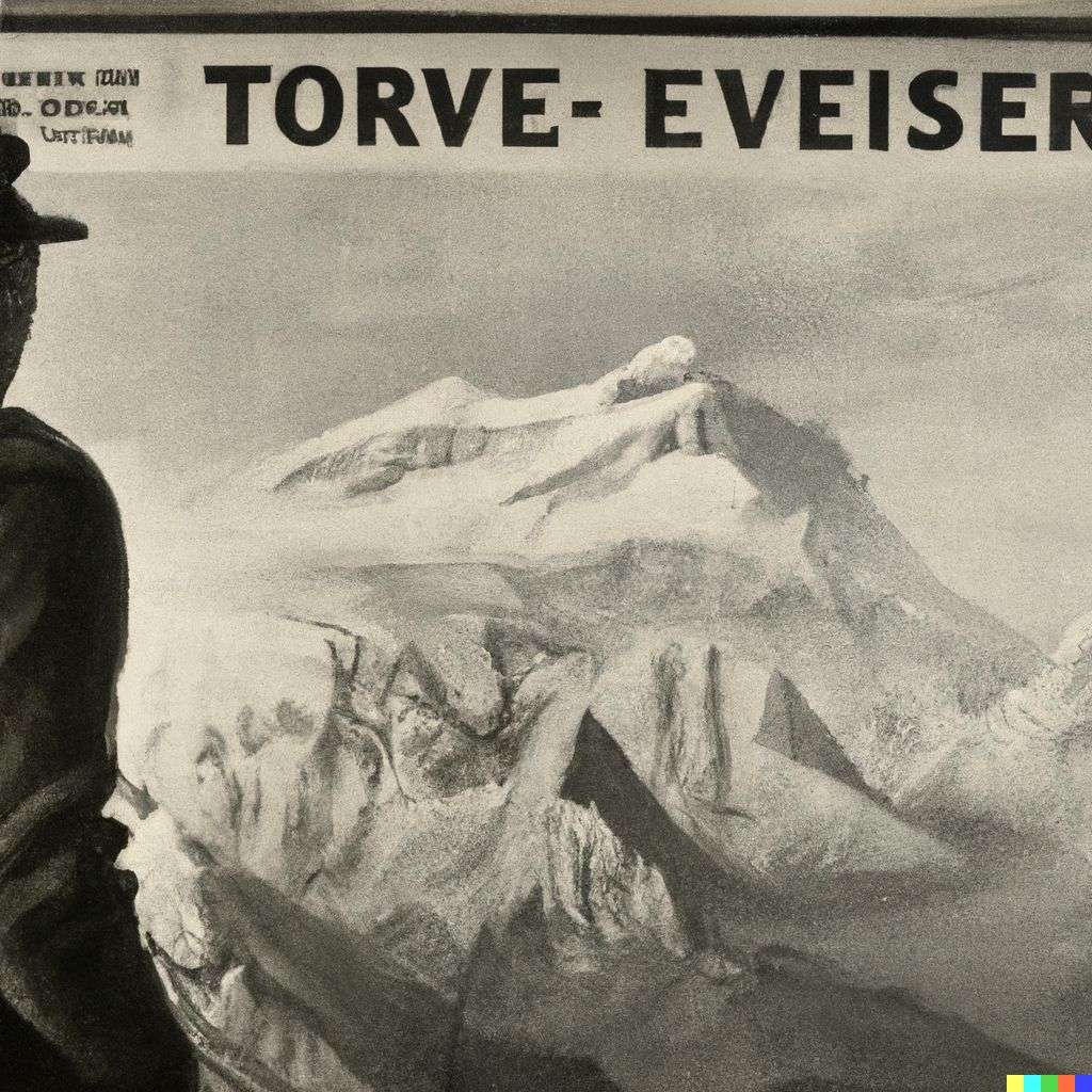 someone gazing at Mount Everest, front page of The New York Times, 1930